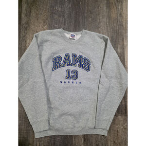 Vintage 90's Size Large Rams Sports Attack Saint Louis Kurt Warner 13 Sweater